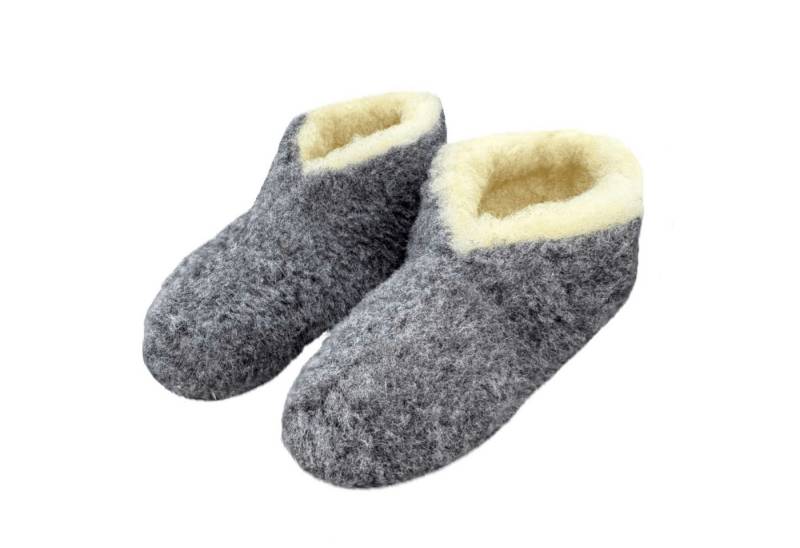em-ka Hüttenschuhe Schurwolle Lammwolle Winter Warme Wollsocke Hausschuhe Hausschuh Füßwarmer für Damen und Herren Naturprodukt aus Schafwolle von em-ka