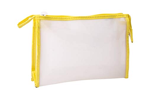 Emartbuy Kosmetische Reiseutensilien Wasserdicht Transparente Kosmetiktasche Kulturbeutel Organizer waschen Aufbewahrungsbeutel-Kit - Klar Transparent mit Gelb Trimmen von emartbuy