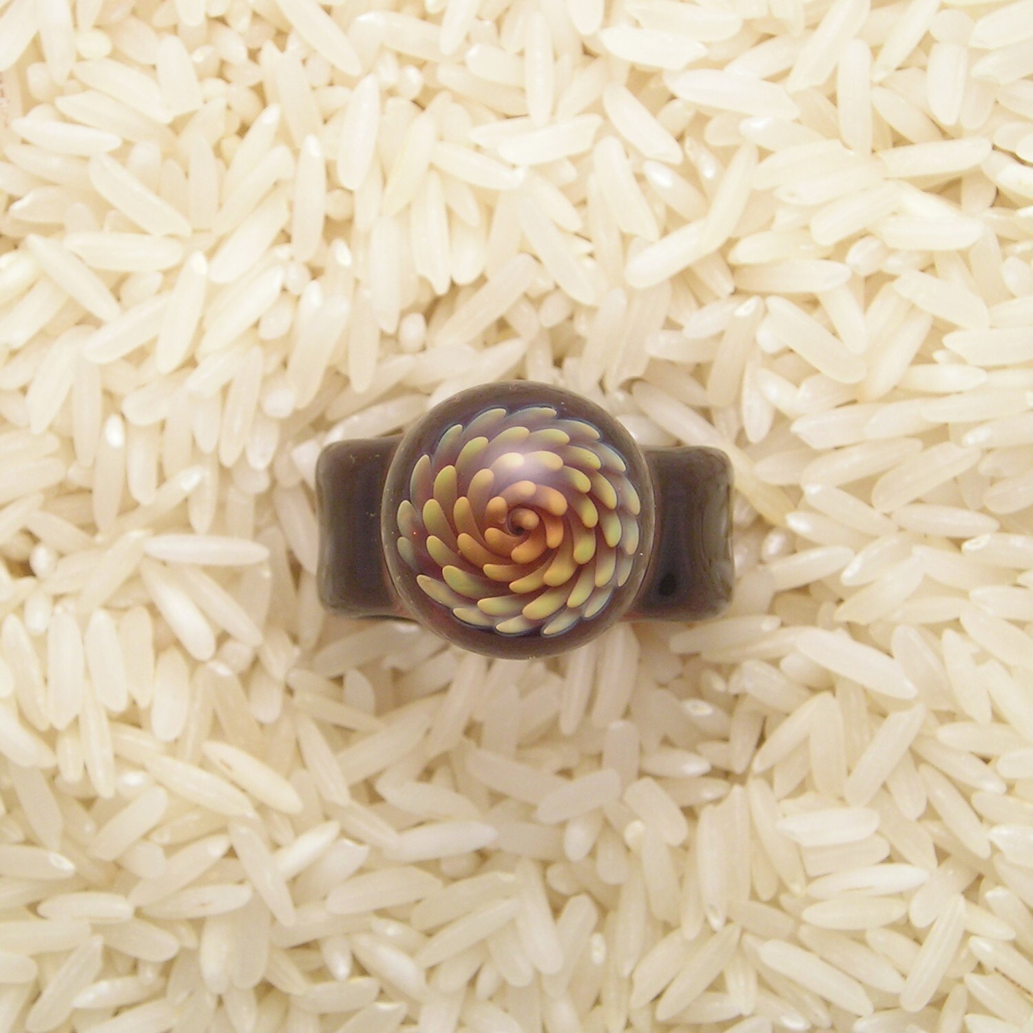 Emblem Größe 8, 5 Lampworked Borosilikatglas Ring von emblemglass