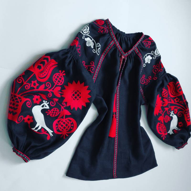 Limitierte Auflage Boho Style Bestickte Schwarze Bluse Für Frauen - Vyshyvanka/Sorochka Chic Ethno Stil Größen Xs-4Xl von embroideryinua