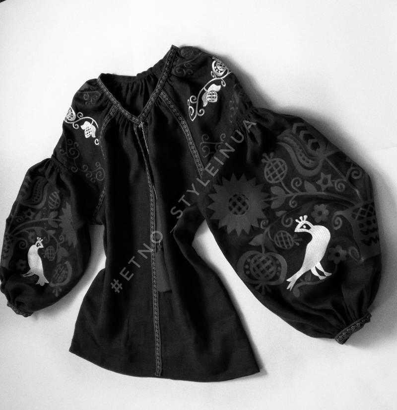 Limitierte Auflage Boho Style Bestickte Schwarze Bluse Für Frauen - Vyshyvanka/Sorochka Chic Ethno Stil Größen Xs-4Xl von embroideryinua