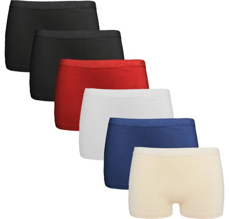 emeco Boxershorts 6 Damen Boxershorts Slips Panty Hot Pants Hipster Unterwäsche 3009 von emeco