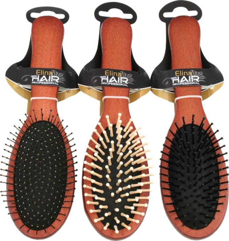 emeco Haarbürsten-Set 3er set Haarbürsten Holz Massage 22cm 3fach sortiert Wellness Haarpfle, 3-tlg. von emeco
