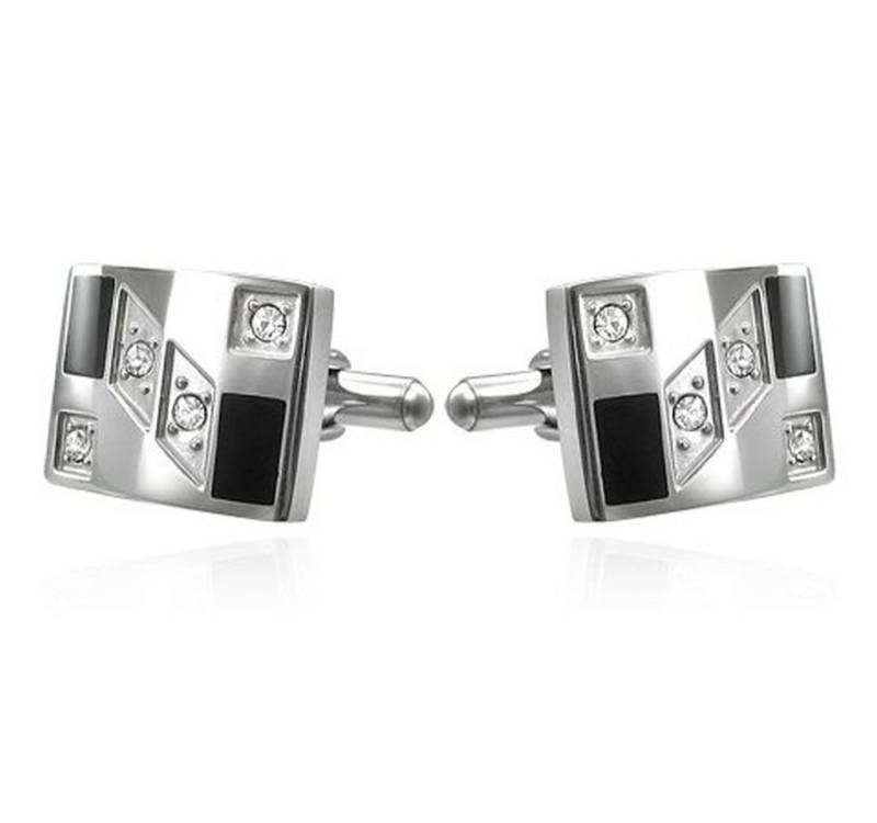 emeco Manschettenknöpfe und Krawattennadel Set Manschettenknöpfe Edelstahl Stainless Steel Cufflinks - verschiedene D (2-tlg) von emeco