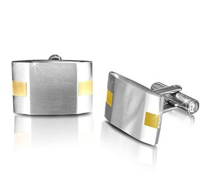 emeco Manschettenknöpfe und Krawattennadel Set Manschettenknöpfe Edelstahl Stainless Steel Cufflinks - verschiedene D (2-tlg) von emeco