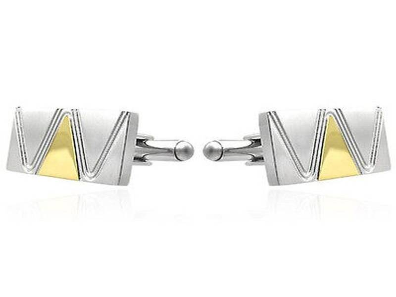 emeco Manschettenknöpfe und Krawattennadel Set Manschettenknöpfe Edelstahl Stainless Steel Cufflinks - verschiedene D (2-tlg) von emeco
