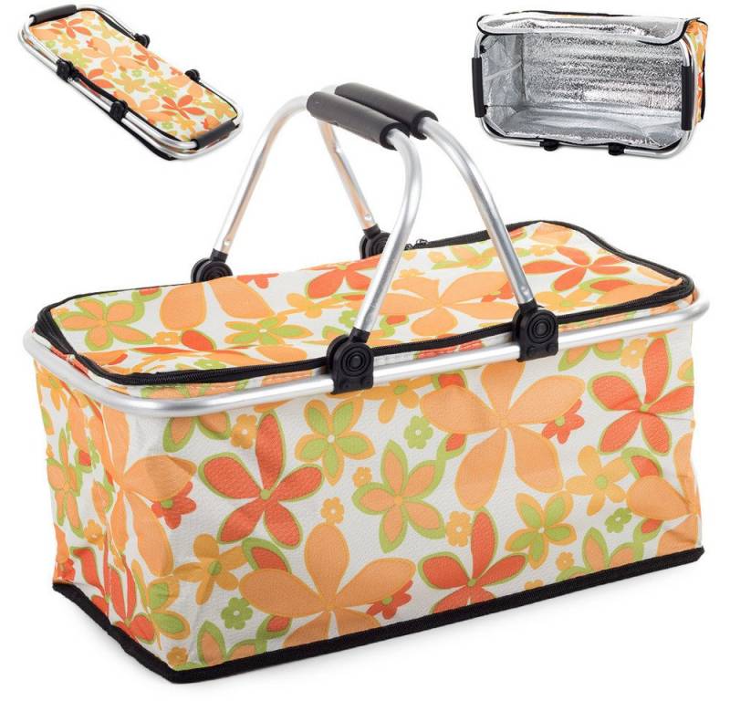 emeco Picknicktasche Alu Einkaufskorb Faltbar Picknick Korb Shoper Thermo-Picknickkorb Oran von emeco