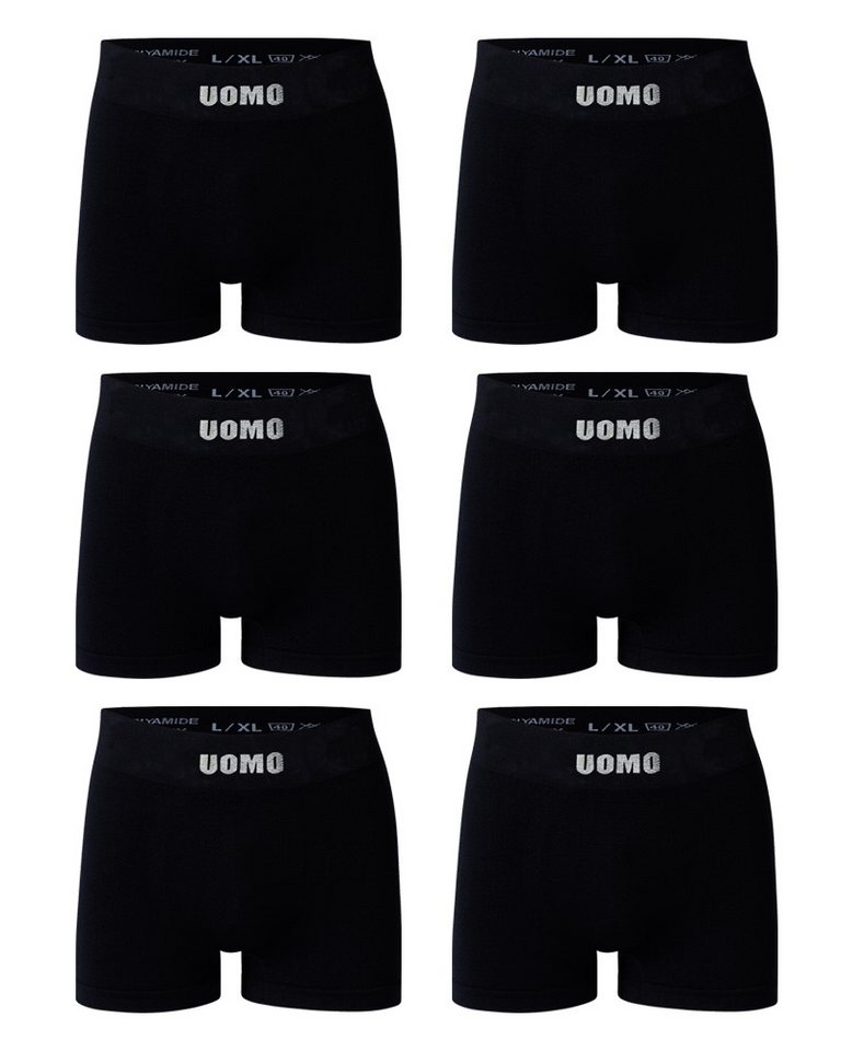 emeco Retro Boxer 6er Boxershorts Microfaser Herren Unterhose Unterwäsche Seamless Retro (6-St) von emeco