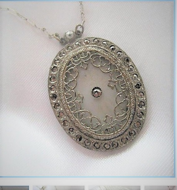 1930Er Jahre Kampferglas Büroklammer Halskette 34 Markasit Topf Metall Kampferglas. Große Sunburst Filigree Kampfer Glas 17 "Halskette 169, 90" von emenow