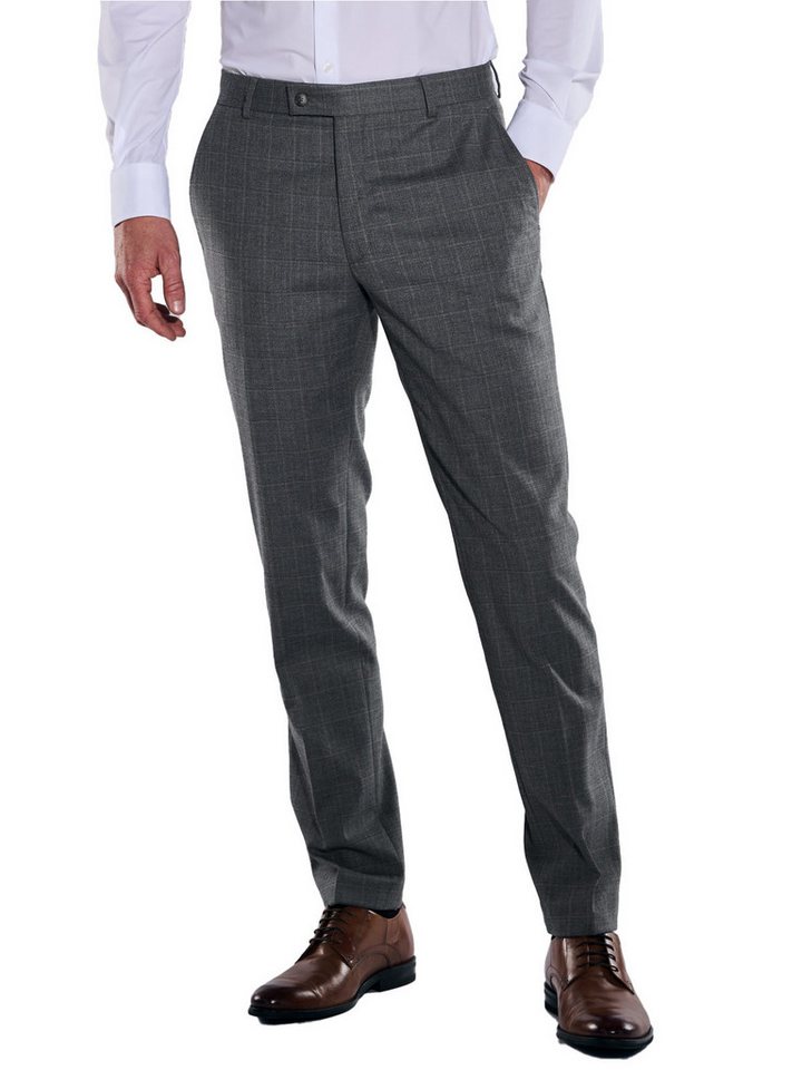 emilio adani Anzughose emilio adani Herren Anzug-Hose kariert, Silbergrau von emilio adani