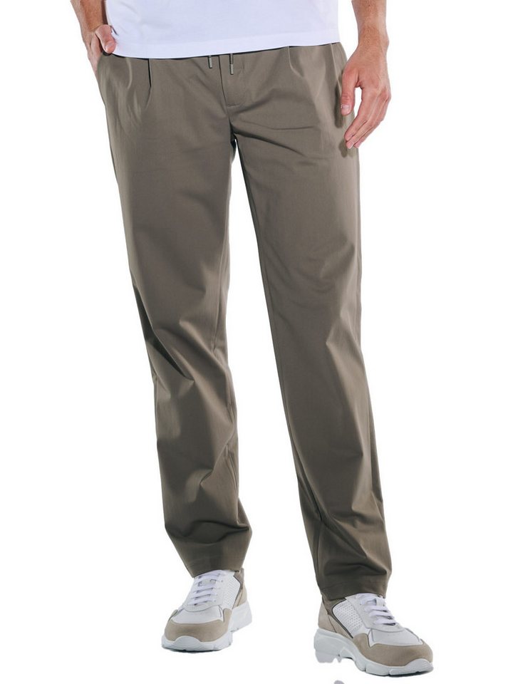 emilio adani Anzughose emilio adani Herren Anzug-Hose mit Tunnelzug, Braunbeige von emilio adani