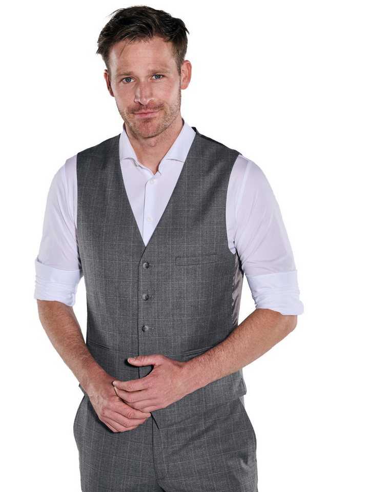 emilio adani Anzugweste emilio adani Herren Anzug-Weste kariert, Silbergrau von emilio adani