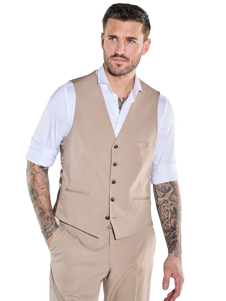 emilio adani Anzugweste emilio adani Herren Anzug-Weste slim fit, Beige von emilio adani