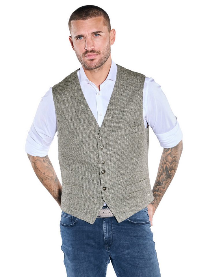 emilio adani Anzugweste emilio adani Herren Sakko-Weste meliert, Beige von emilio adani