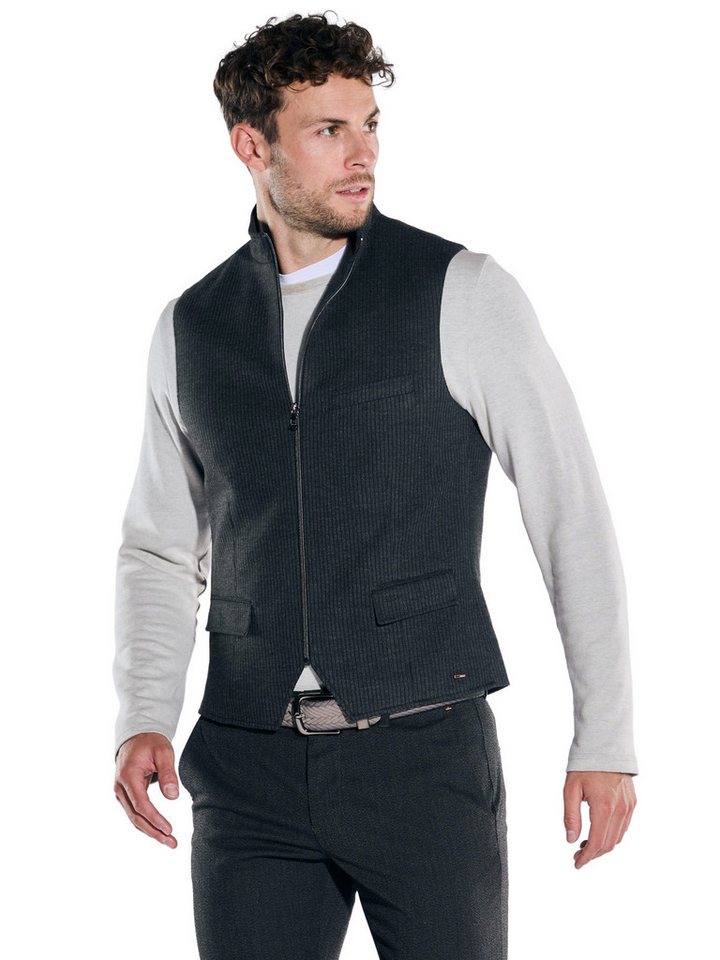 emilio adani Anzugweste emilio adani Herren Sakko-Weste mit Zipper, Anthrazit von emilio adani