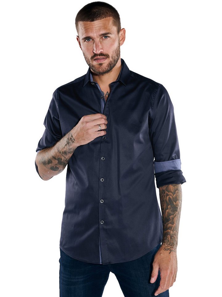 emilio adani Businesshemd emilio adani Herren Langarm-Hemd "My Favorite", Saphirblau von emilio adani
