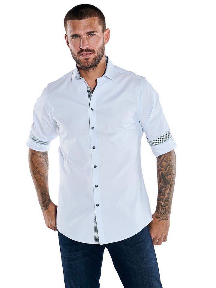 emilio adani Businesshemd emilio adani Herren Langarm-Hemd "My Favorite", Hellblau von emilio adani