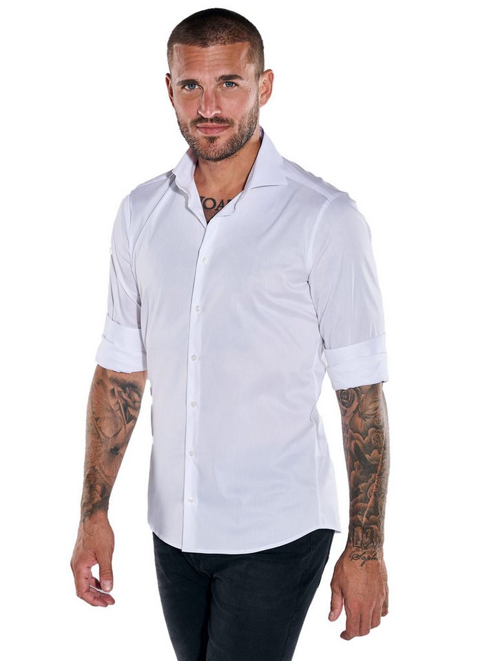 emilio adani Businesshemd emilio adani Herren Langarm-Hemd "My Favorite", Reinweiss von emilio adani