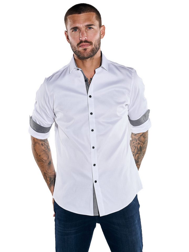 emilio adani Businesshemd emilio adani Herren Langarm-Hemd "My Favorite", Reinweiss von emilio adani