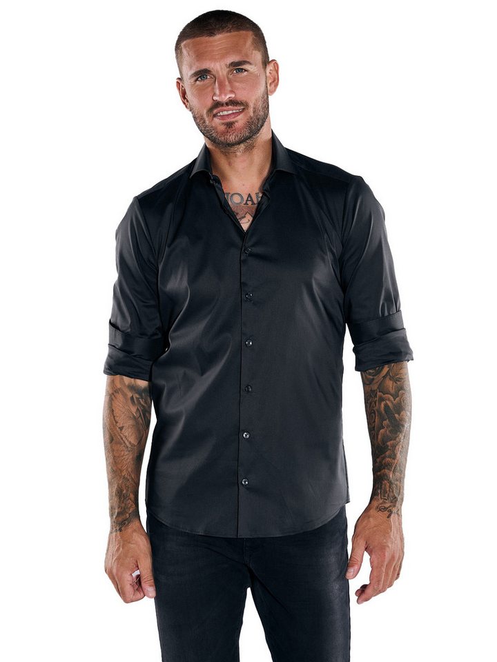 emilio adani Businesshemd emilio adani Herren Langarm-Hemd "My Favorite", Schwarz von emilio adani