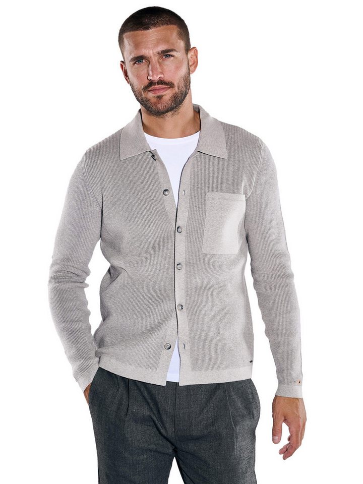 emilio adani Cardigan emilio adani Herren Cardigan strukturiert, Braunbeige von emilio adani