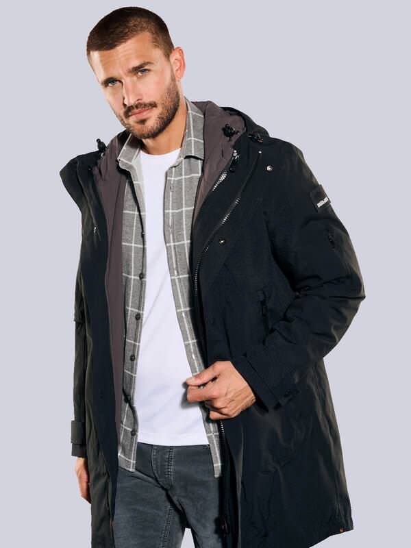emilio adani Herren 2 in 1 Parka Schwarz regular uni von emilio adani