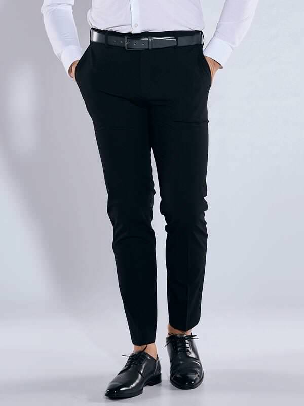 emilio adani Herren Anzug-Hose slim fit Schwarz uni von emilio adani