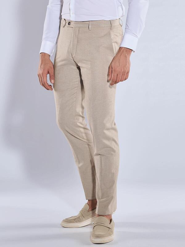 emilio adani Herren Anzug-Hose slim fit beige uni von emilio adani