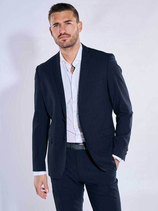 emilio adani Herren Anzug-Sakko slim fit Blau uni von emilio adani