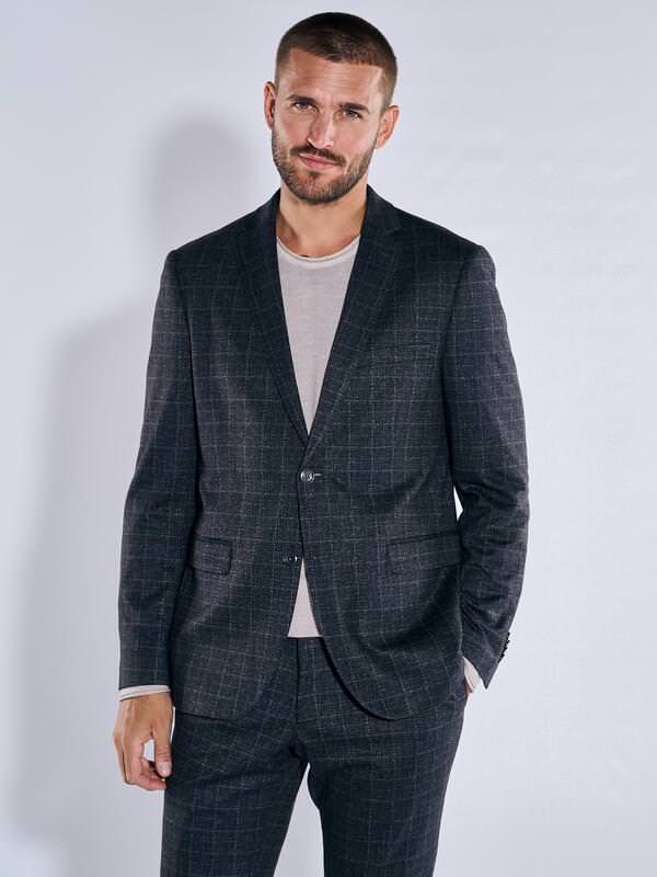 emilio adani Herren Anzug-Sakko slim fit Grau kariert emilio adani Herren Anzug-Sakko slim fit Grau kariert von emilio adani