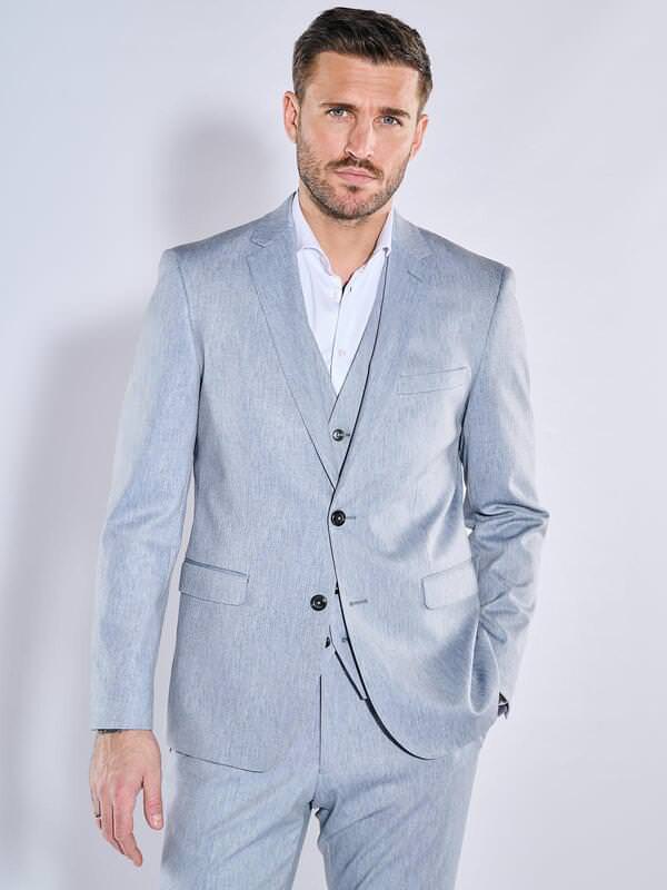 emilio adani Herren Anzug-Sakko strukturiert blau slim fit uni von emilio adani