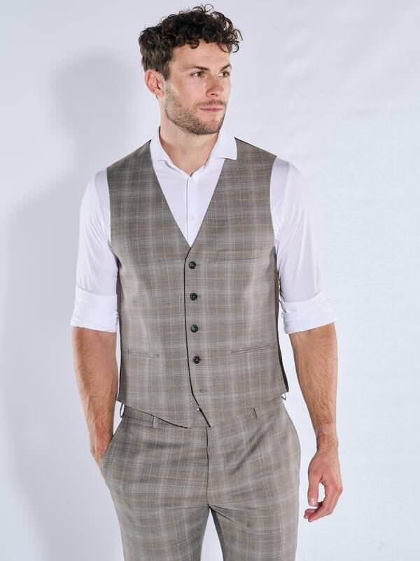 emilio adani Herren Anzug-Weste gemustert Grau slim fit kariert emilio adani Herren Anzug-Weste gemustert Grau slim fit kariert von emilio adani