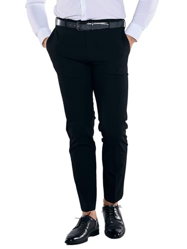 emilio adani Herren Anzughose Slim fit, 39268, Schwarz in Größe 48 von emilio adani