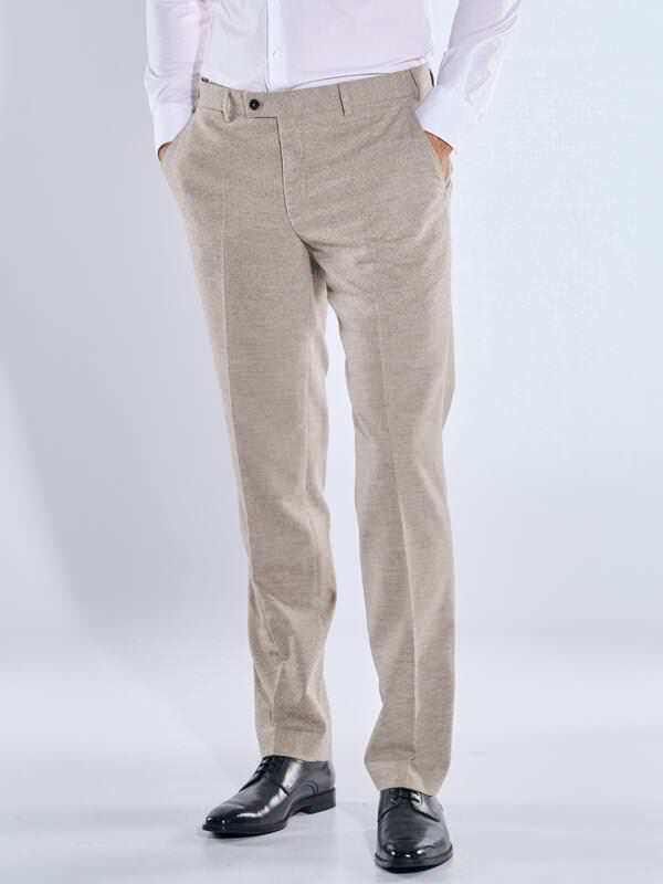 emilio adani Herren Anzughose meliert Beige slim fit uni von emilio adani