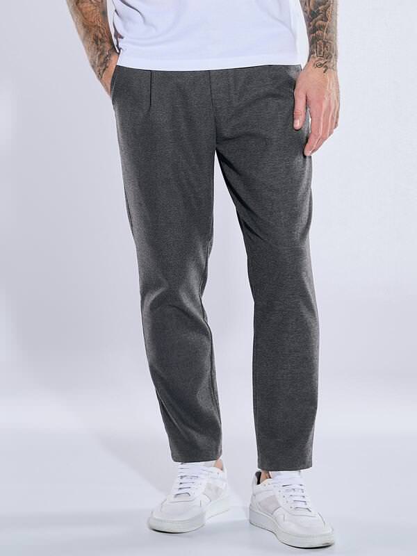 emilio adani Herren Anzughose Casual grau regular uni von emilio adani