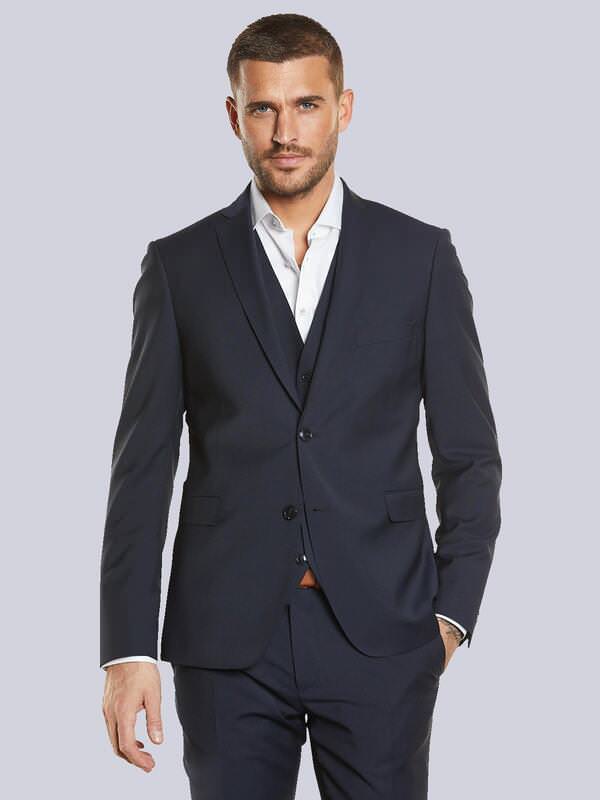 emilio adani Herren Anzug-Sakko slim fit Blau uni von emilio adani