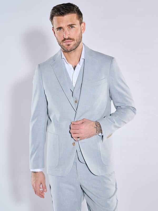 emilio adani Herren Anzug-Sakko slim fit blau uni von emilio adani