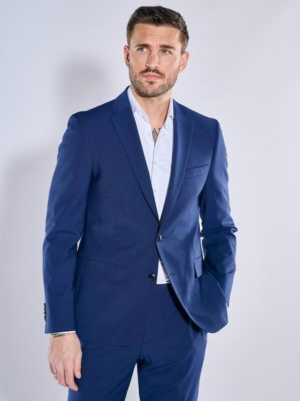 emilio adani Herren Anzug-Sakko slim fit Blau uni von emilio adani
