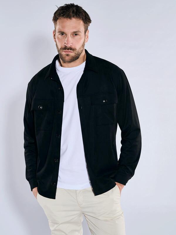 emilio adani Herren Blouson-Jacke regular schwarz uni von emilio adani