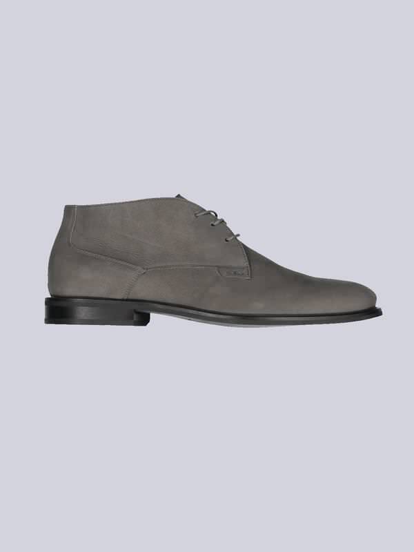 emilio adani Herren Boots aus Nubuk-Leder Grau regular uni von emilio adani