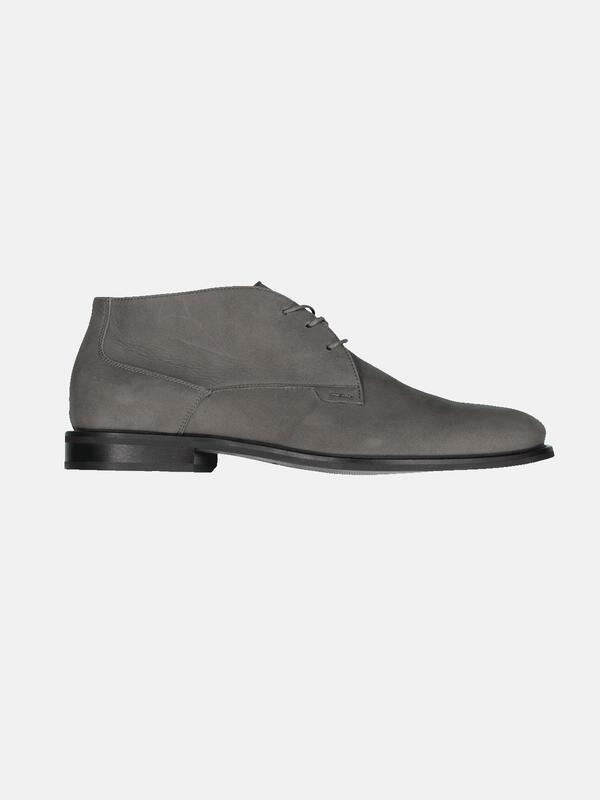 emilio adani Herren Boots aus Nubuk-Leder grau regular uni von emilio adani