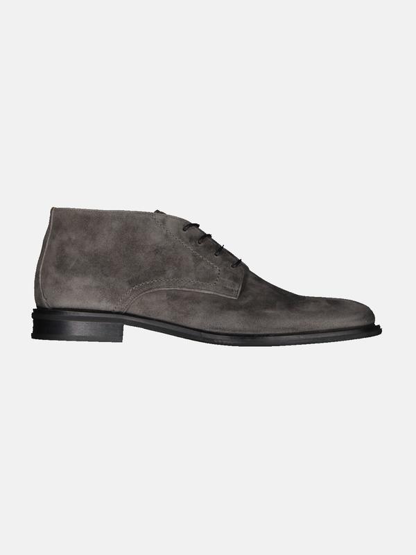 emilio adani Herren Boots aus Nubuk-Leder grau regular uni von emilio adani