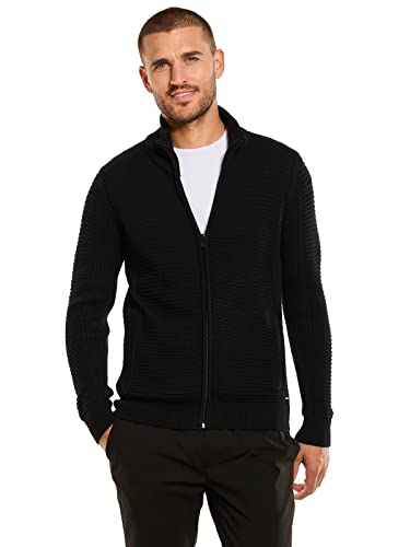 emilio adani Herren Herren Cardigan strukturiert, 34083, 34083, Schwarz in Größe 3XL von emilio adani