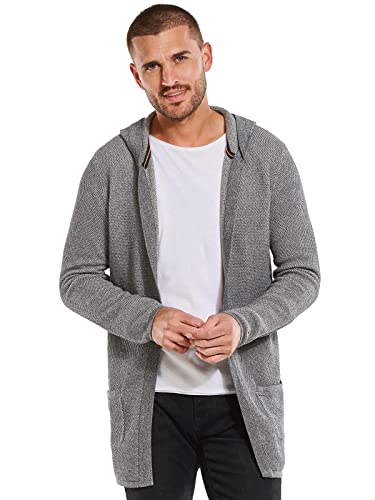 emilio adani Herren Herren Cardigan strukturiert, 34124, 34124, Kieselgrau in Größe M von emilio adani