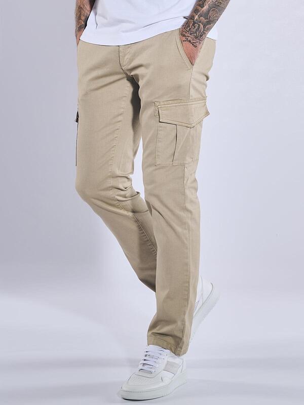emilio adani Herren Cargo-Hose regular Beige uni von emilio adani