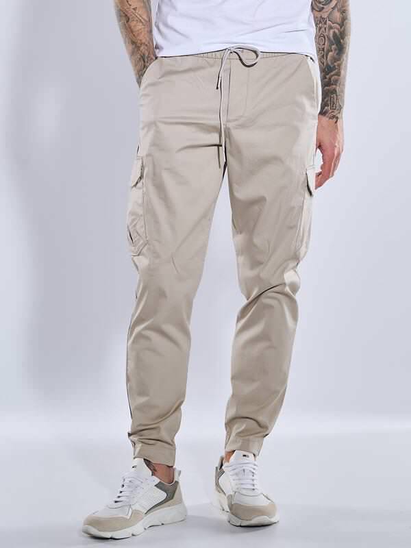 emilio adani Herren Cargo-Hose regular Grau uni von emilio adani