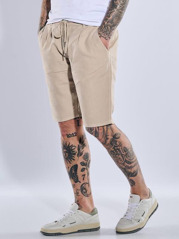 emilio adani Herren Chino-Bermuda mit Tunnelzug beige regular uni von emilio adani