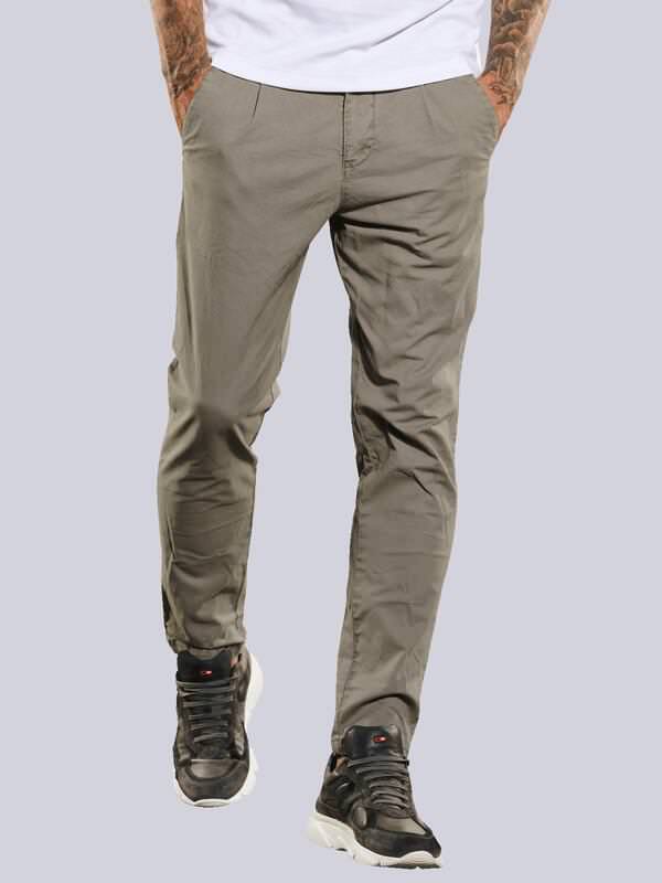 emilio adani Herren Chino mit Gummibund Weiß regular uni von emilio adani