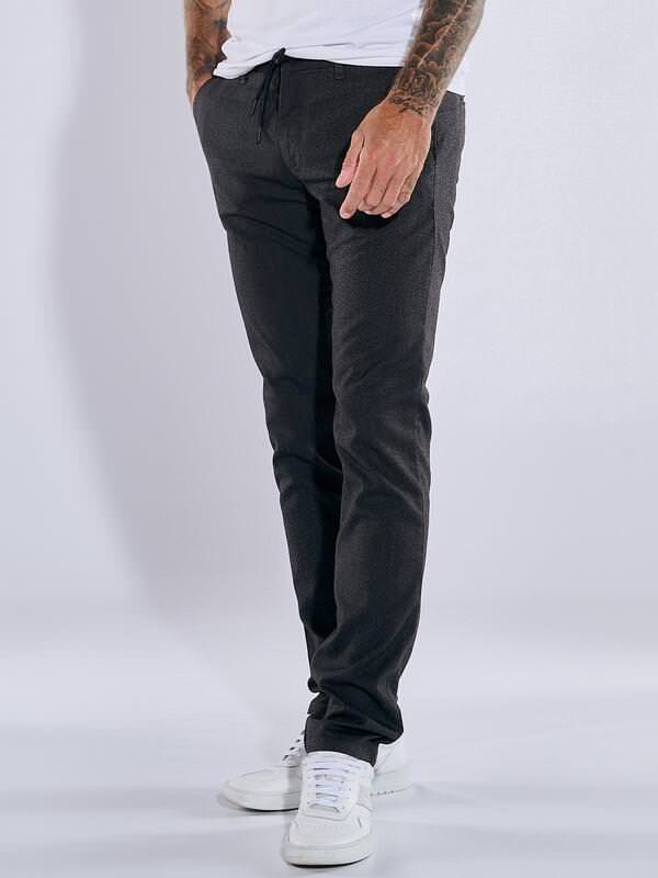 emilio adani Herren Chino mit Tunnelzug Grau slim fit uni von emilio adani