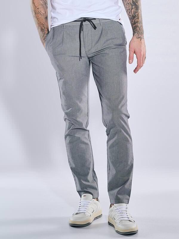 emilio adani Herren Chino slim fit Grau uni von emilio adani